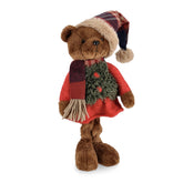 HERITAGE karácsonyi mackó figura piros ruhában és sapkában