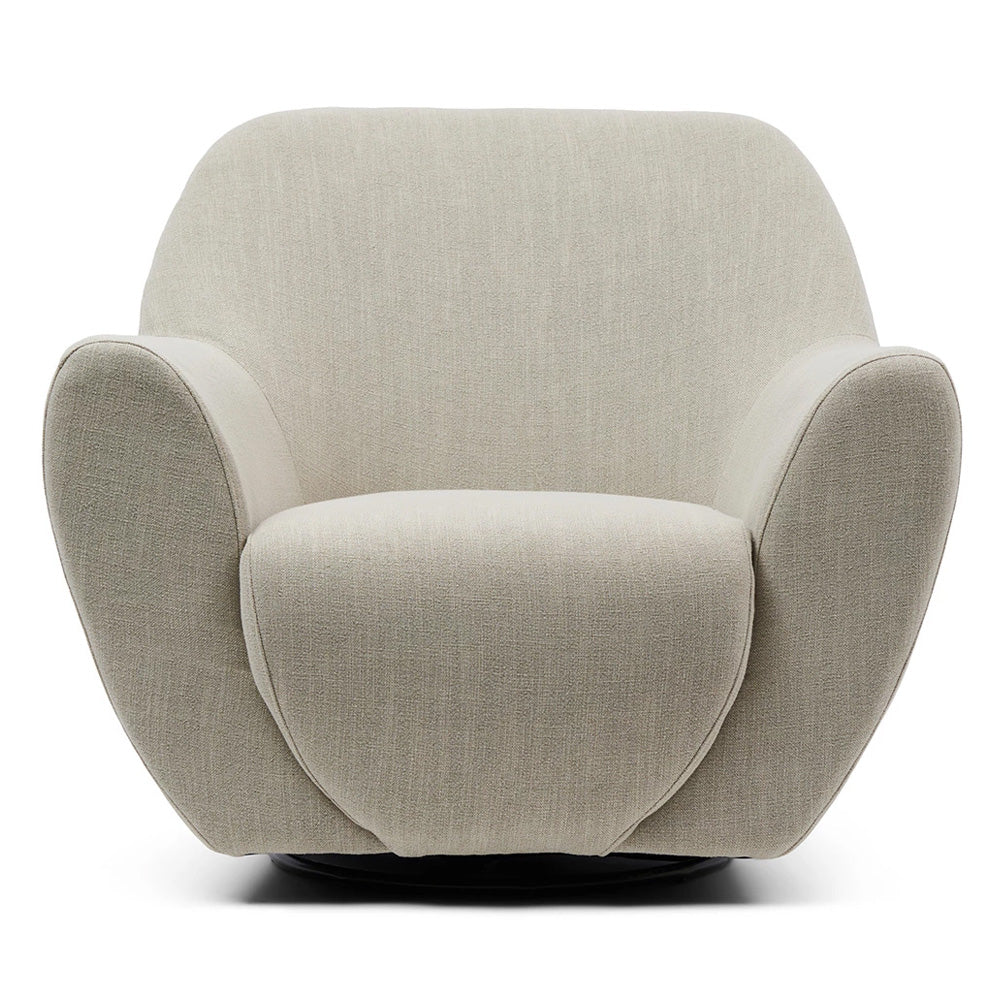 Jill Swivel natúr len forgó fotel elölnézet modern design