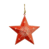 Piros színű karácsonyi fém dekor csillag.