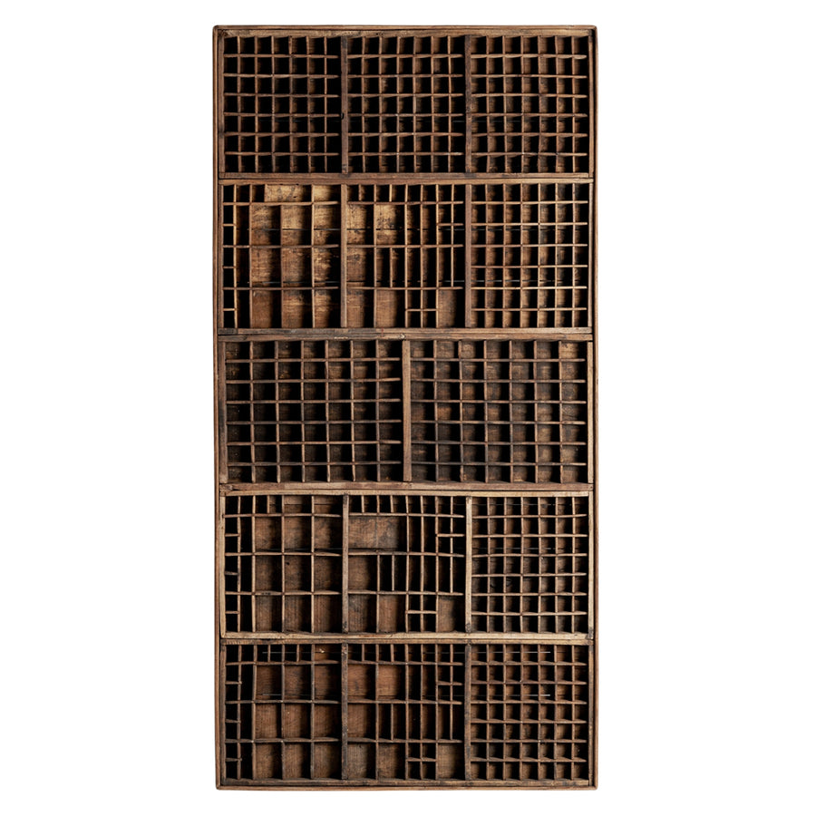 Újrahasznosított fa falpanel 164x84 cm – teljes frontális nézet, rusztikus barna dekoráció