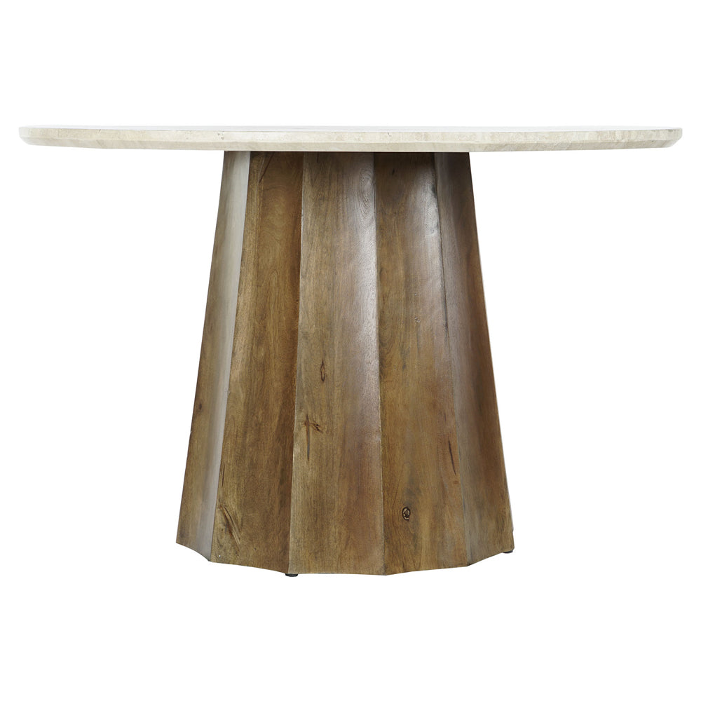 ARNE kerek mangófa-márvány étkezőasztal 120 cm