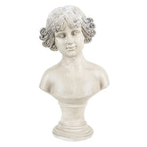Antik krém színű, dekor kislány büszt.