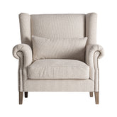 Leiston krémszínű klasszikus fülesfotel elölnézet