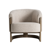 Leutasch bézs szövet design fotel elölnézet