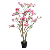 Rózsaszín mű magnóliafa 200 cm fekete cserépben, teljes nézet