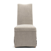 MONTI bézs lenvászon étkezőszék levehető huzattal és elegáns szoknyás kialakítással