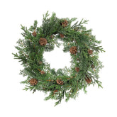 Tobozokkal díszített, mű ciprus fenyő mix koszorú.