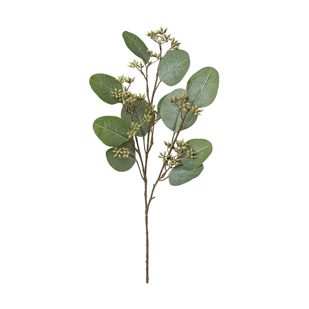 Hamvaszöld színárnyalatú eukaliptusz ág műnövény.