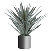 Szürkészöld színű levelű, prémium minőségű, agave műnövény szürke díszkaspóban.