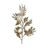 Fényes, aranyszínű levelekkel és termésekkel kialakított mű tölgyfa ág.