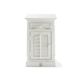 NEW ORLEANS fehér akácfa éjjeliszekrény lamellás ajtóval és fiókkal, balos kivitel 75 cm