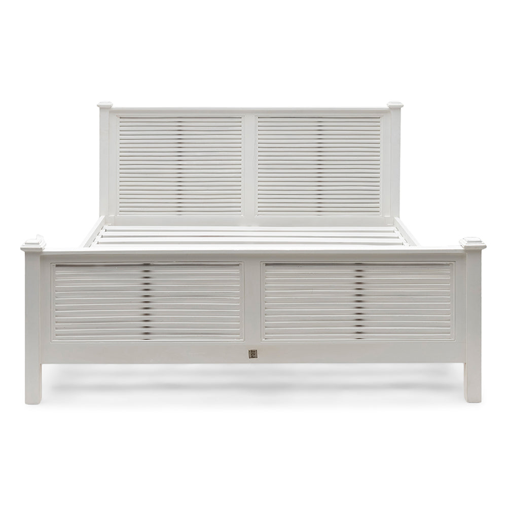 Fehér akácfa franciaágy lamellás fejvéggel New Orleans kollekció