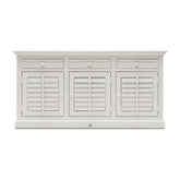 Fehér akácfa tálalószekrény lamellás ajtókkal New Orleans kollekció