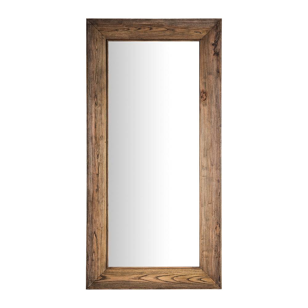 Nagyméretű Norvik natúr szilfa falitükör, 200 cm magas