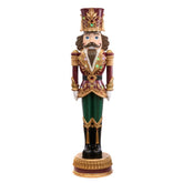 Goodwill NUTCRACKER óriás zenélő LED-es diótörő figura 183 cm bordó zöld arany színben