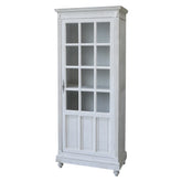 Antik fehér vitrines szekrény üveges ajtóval Old French stílusban