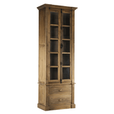 Teljes nézet az OLD FRENCH natúr fenyőfa vitrinszekrényről