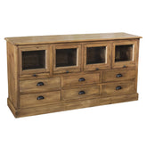 OLD FRENCH vintage patikabútor stílusú fa komód elölnézet üveges ajtókkal