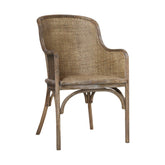 Natúr színű rattanból és kaucsukfából készült, kézműves karosszék.