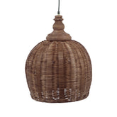 OLD FRENCH rattan függeszték lámpa Ø 34 cm natúr rattan búrával és mangófa felső díszítőelemmel