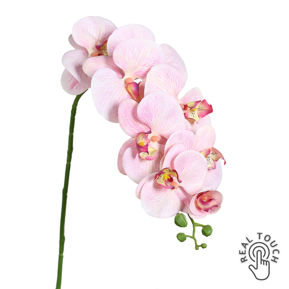Pink mű orchidea szál, Real Touch hatással, 96 cm magas.