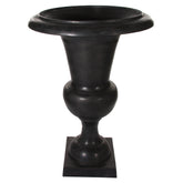 Alumíniumból készült,, fekete színű óriás kaspó-váza.