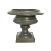 Antik zöld színű nagy kaspó-váza.