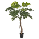 130 cm magas, élethű mű filodendron fekete cserépben.