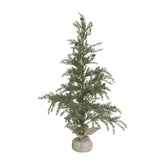 Chic Antique PINE 120 cm-es havas dekor műfenyő tobozokkal és jutával borított talppal, fehér háttér előtt