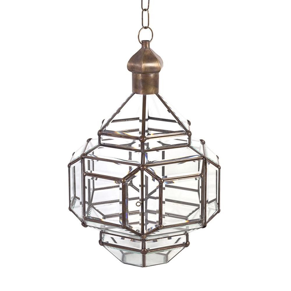 Vintage stílusú, bronzból készült, kézműves függeszték lámpa.