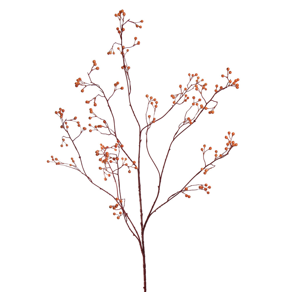 Rosa Canina óriás narancssárga mű csipkebogyó ág 135 cm magas, elágazó szárakkal és élethű bogyókkal