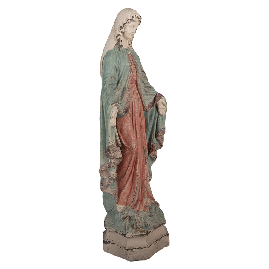 SACRED Madonna szobor vintage stílusú Mária figura oldalnézetből