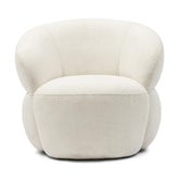 fehér buklé szövetes modern design fotel elölnézet