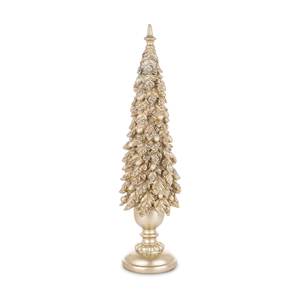 Aranyszínű, karácsonyi dekorációs fenyő kúp.
