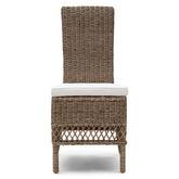 natúr rattan étkezőszék elölnézet magas háttámlával