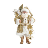 Arany színű, kézműves Mikulás figura.