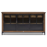 The Hoxton kőrisfa-fém tálaló 175 cm elölnézet tolóajtókkal