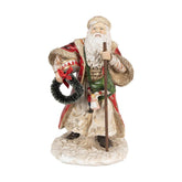 Viktoriánus stílusú, piros színű, karácsonyi Télapó figura.