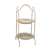 Vintage stílusú, 2 szintes fém kínáló