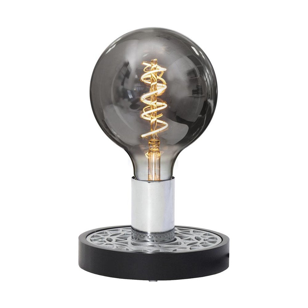 MAGIC fekete-ezüst asztali dekorfoglalat E27