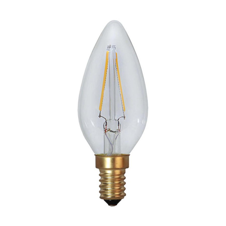 Clear Filament dekorációs izzó. Meleg fehér fényű LED dekorációs izzó áttetsző üveggel.