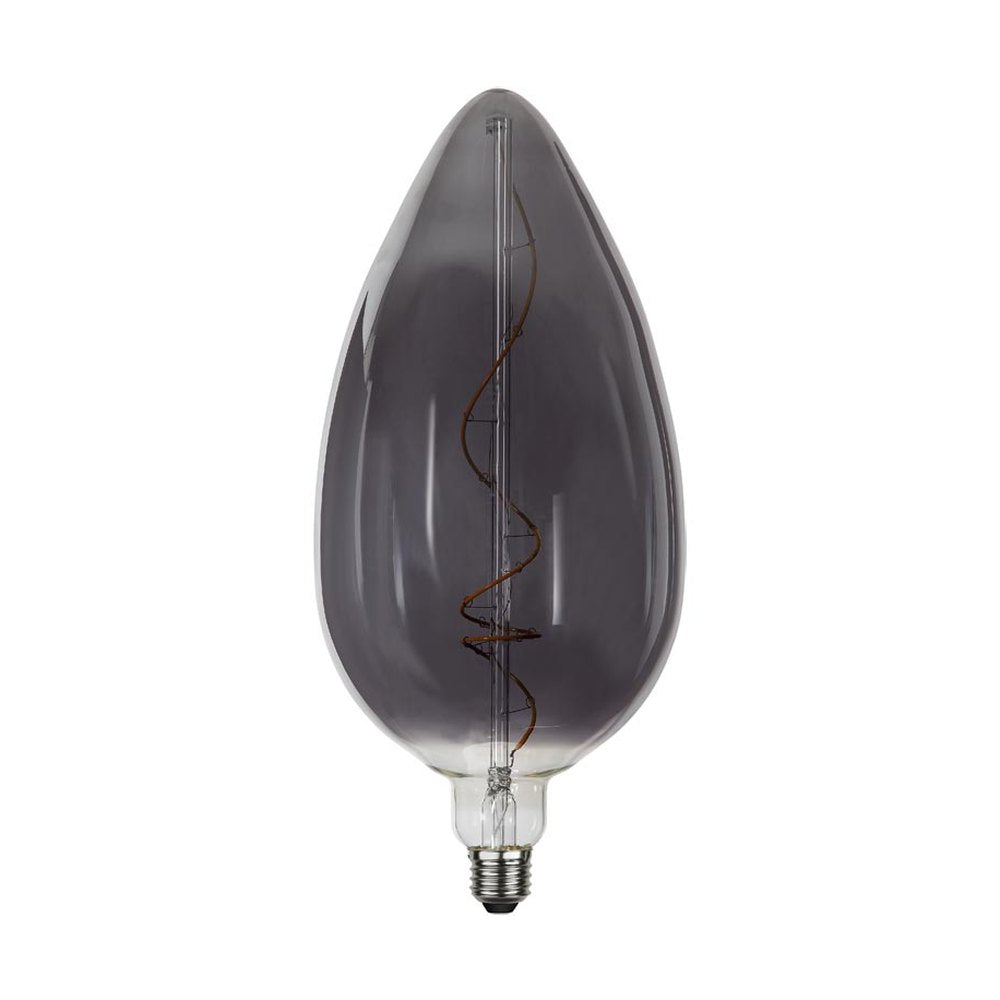 Industrial Vintage dekorációs izzó. Meleg fehér fényű LED dekorációs izzó füstszínű üveggel.