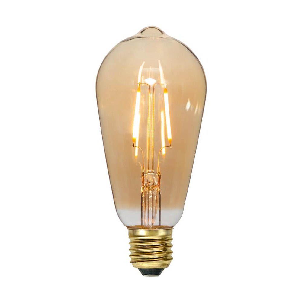 Amber Soft Glow vintage LED dekorációs izzó. Meleg fehér fényű, borostyánszín üveggel.