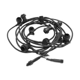 Connecta fekete színű foglalatsor 10 darab E27-es foglalattal. 735 cm hosszú. Használatához tápegység csatlakozó szükséges! Kültéri használatra!