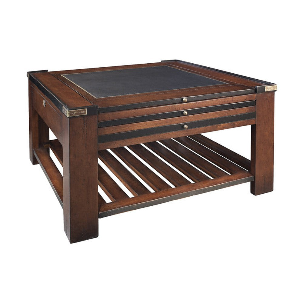 Többfunkciós cseresznyefa játékasztal, dohányzóasztal cserélhető játéktábla-lapokkal.