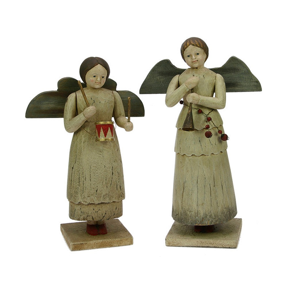 Zenélő angyalos gyertyatartószett