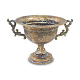 Patinás óarany színű fémkaspó