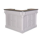 Fenyőfa bárpult sarokelem, cink pultfelülettel.