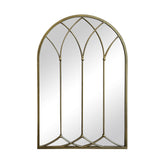 Vintage stílusú, antikolt rézszínű, boltíves, dekorációs falitükör.