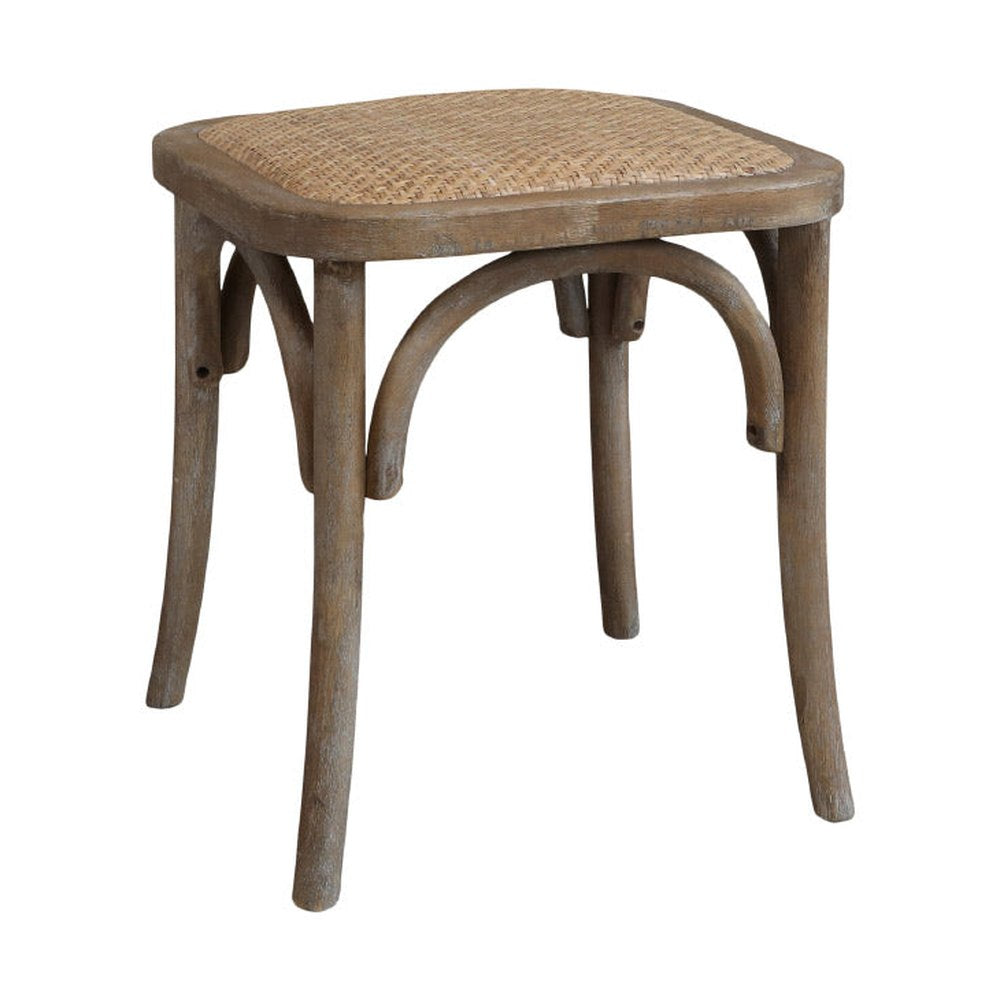 Provanszi stílusú, kaucsukfából készült, rattan ülőfelületes ülőke.